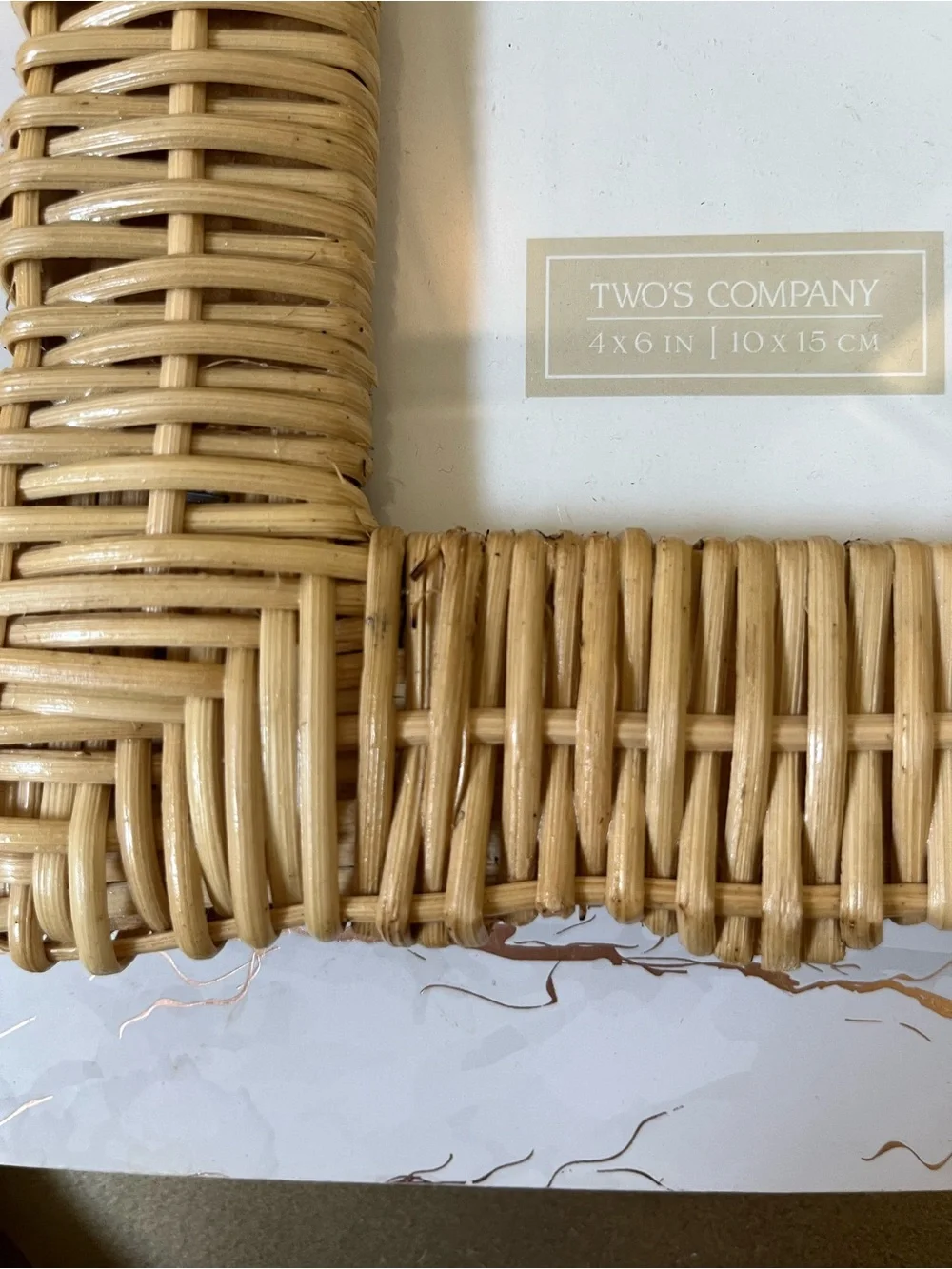 TWO’S COMPANY WICKER WEAVE PHOTO FRAMES | SET OF 2  | 5 x 7  & 4x6 | NEW
